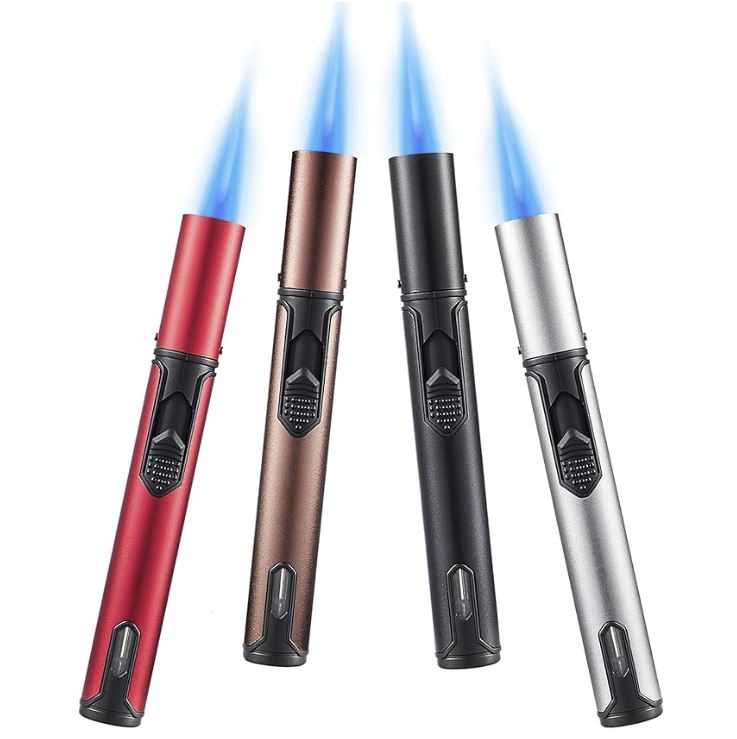 Butane Torch Lighters, 6-inch Refillable Pen Lighter Adjustable Jet Flame  (Gas Not Included)